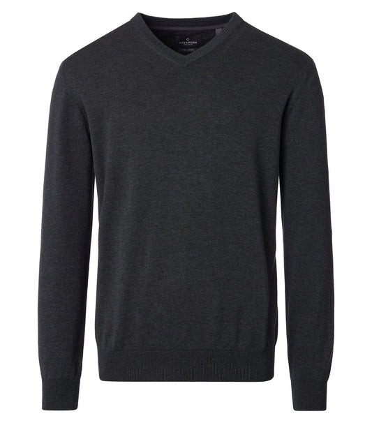 CASA MODA Pullover mit V-Ausschnitt uni 004430