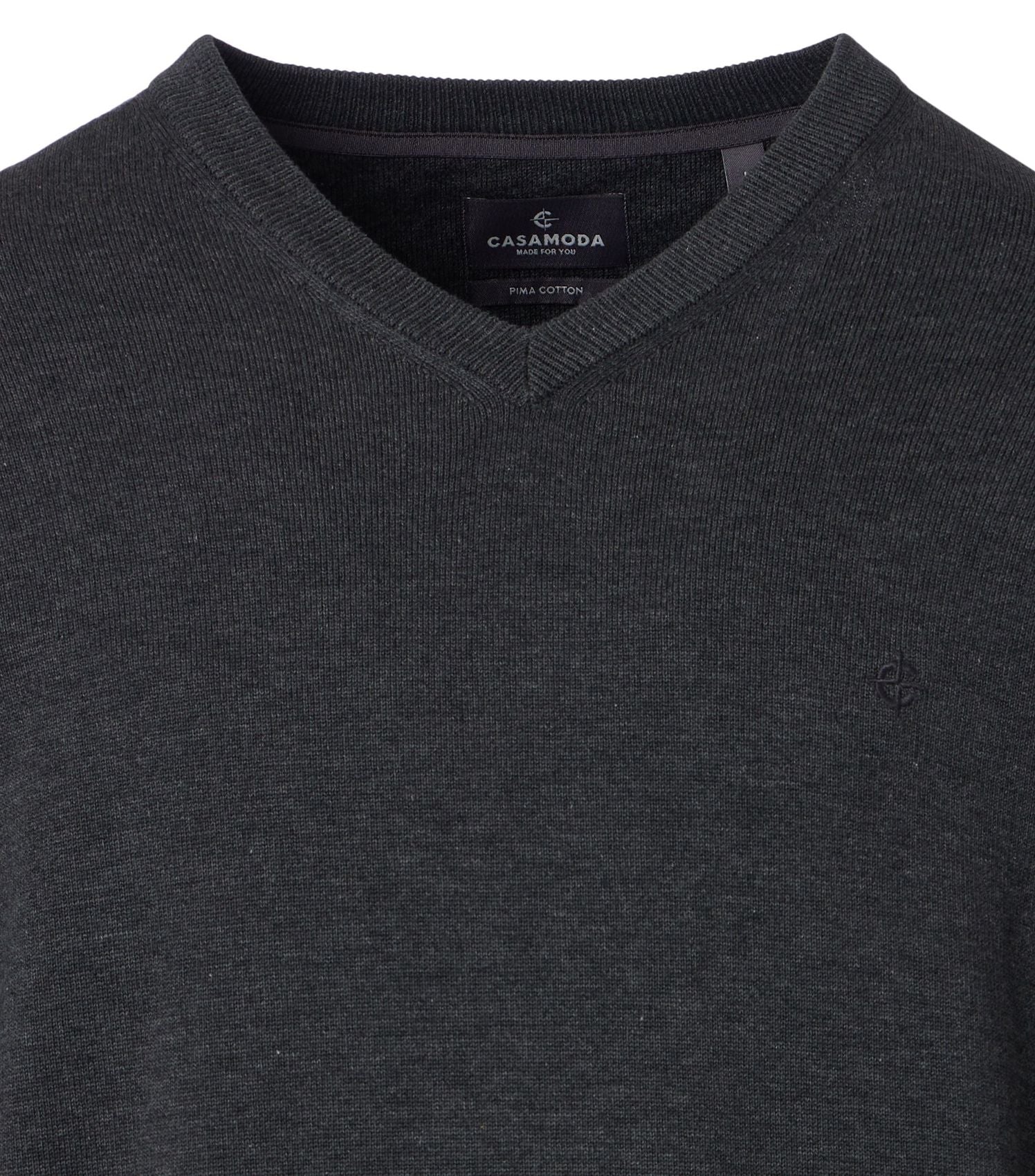 CASA MODA Pullover mit V-Ausschnitt uni 004430