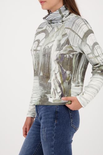 MONARI Sweatshirt, sage gemustert