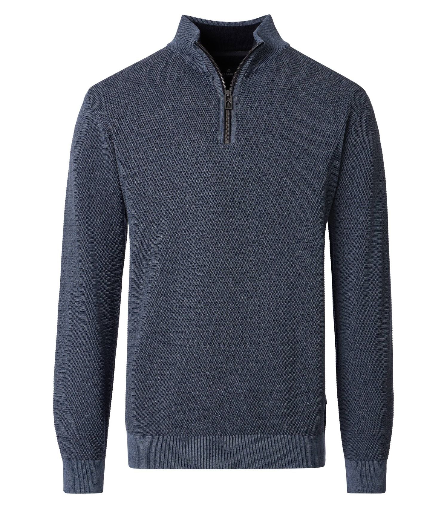 CASA MODA Strukturierter Troyer-Pullover XXL
