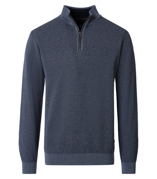 CASA MODA Strukturierter Troyer-Pullover XXL