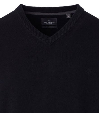 CASA MODA Pullover mit V-Ausschnitt uni 004430