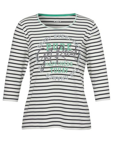 VIA APPIA T-Shirt Rundhals 3/4 Arm Ringel 46