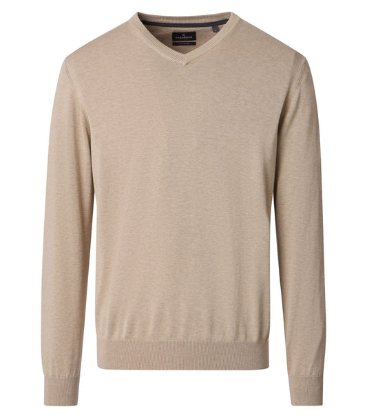 CASA MODA Pullover mit V-Ausschnitt uni 004430 5XL