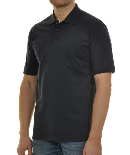 RAGMAN Softknit-Polo mit Brusttasche, kurzarm