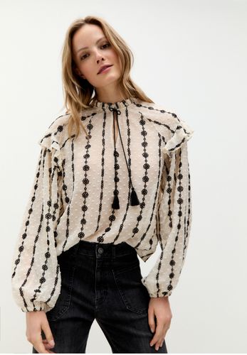 MORE & MORE bestickte Chiffonbluse 40