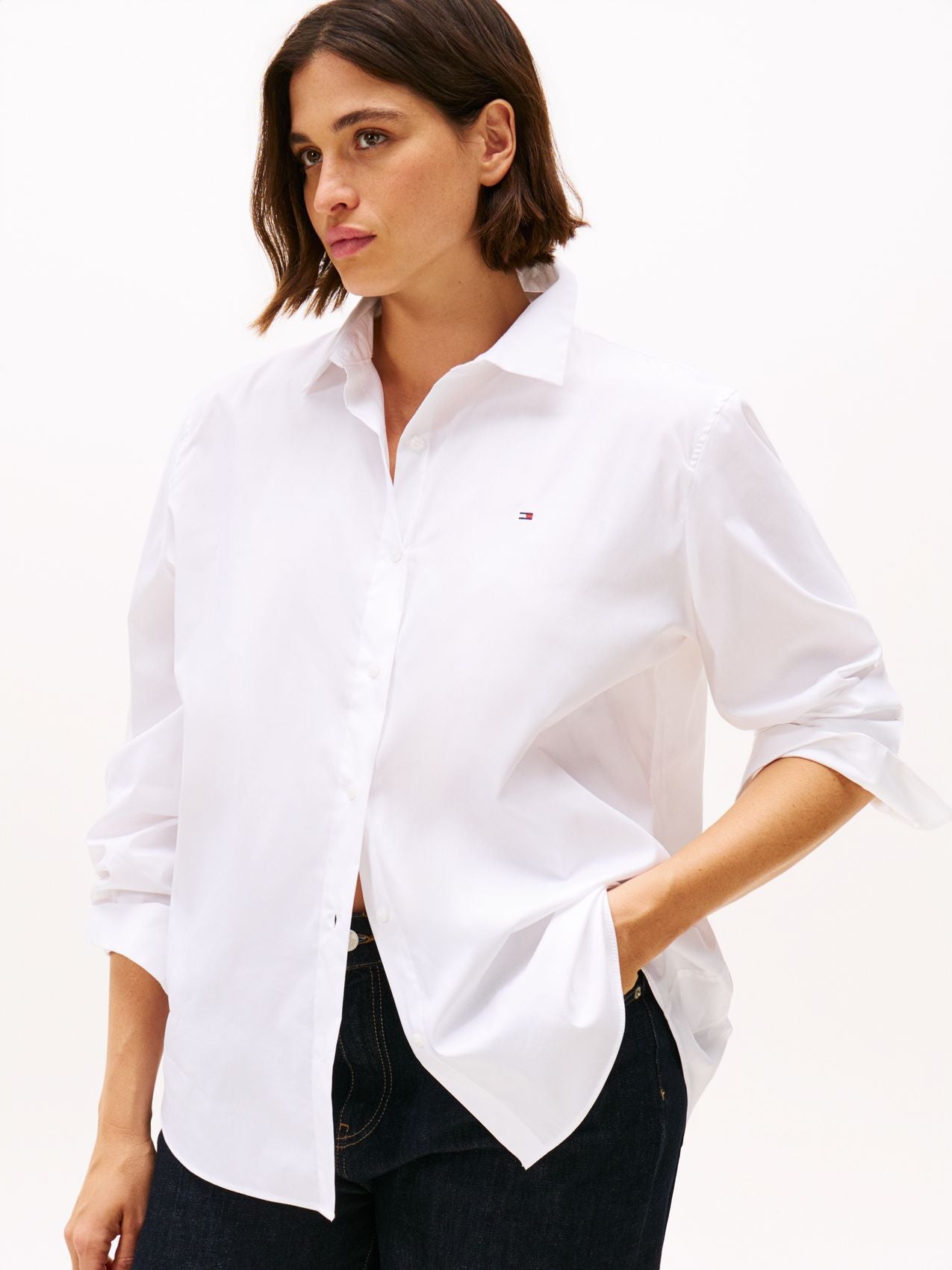 TOMMY HILFIGER Curve Regular Fit Flag Poplin Shirt