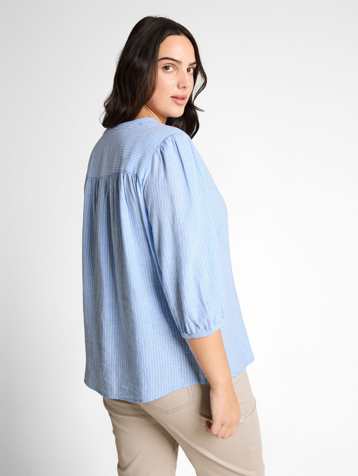 Plus Size - Bluse mit Leinenanteil