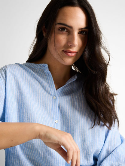 Plus Size - Bluse mit Leinenanteil
