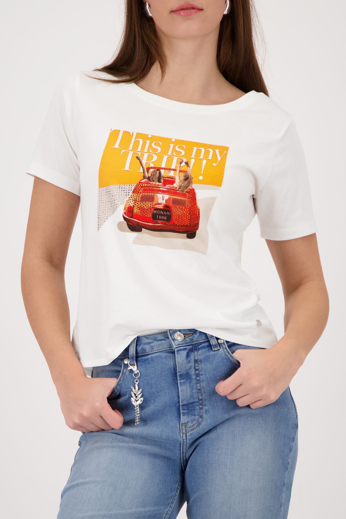 T-Shirt mit Cabrio-Print