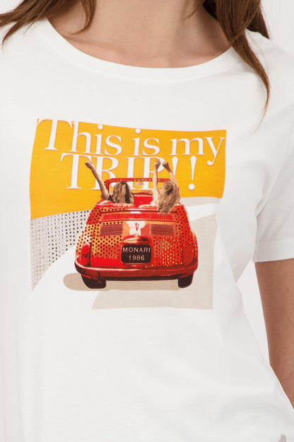 T-Shirt mit Cabrio-Print