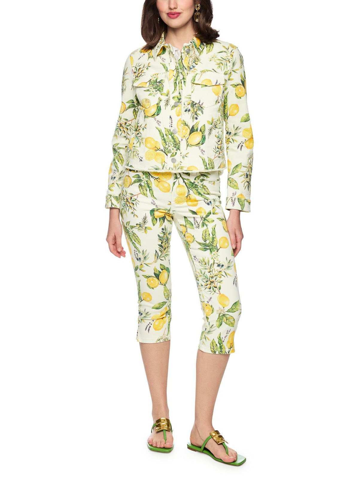 MARC CAIN Jeansjacke mit Zitronen-Print