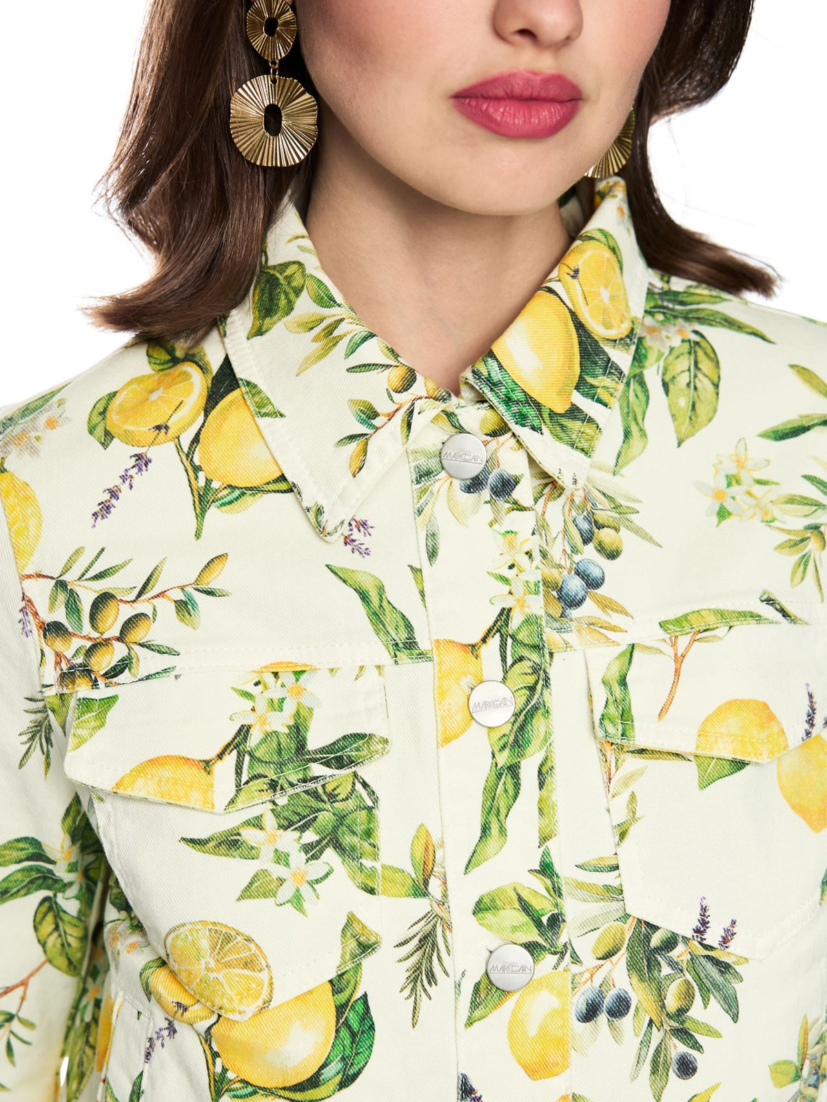 MARC CAIN Jeansjacke mit Zitronen-Print