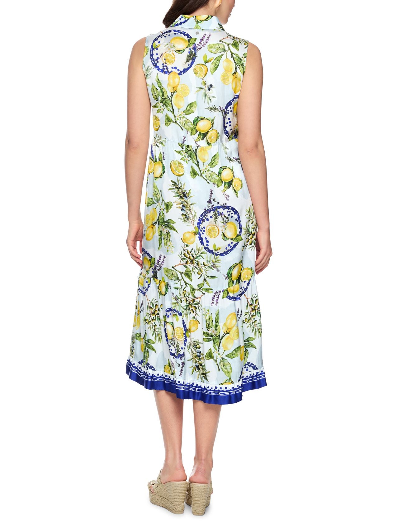 MARC CAIN Viskose-Kleid mit Zitronen-Oliven-Print