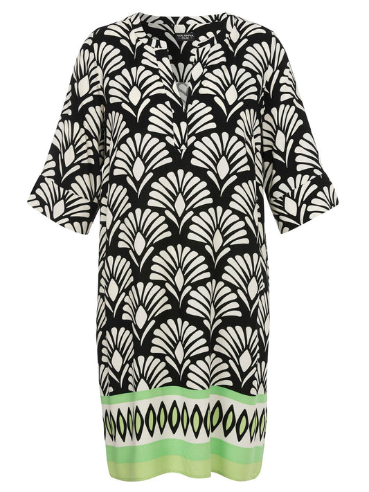VIA APPIA Kleid V-Ausschnitt 3/4 Arm Druck 52