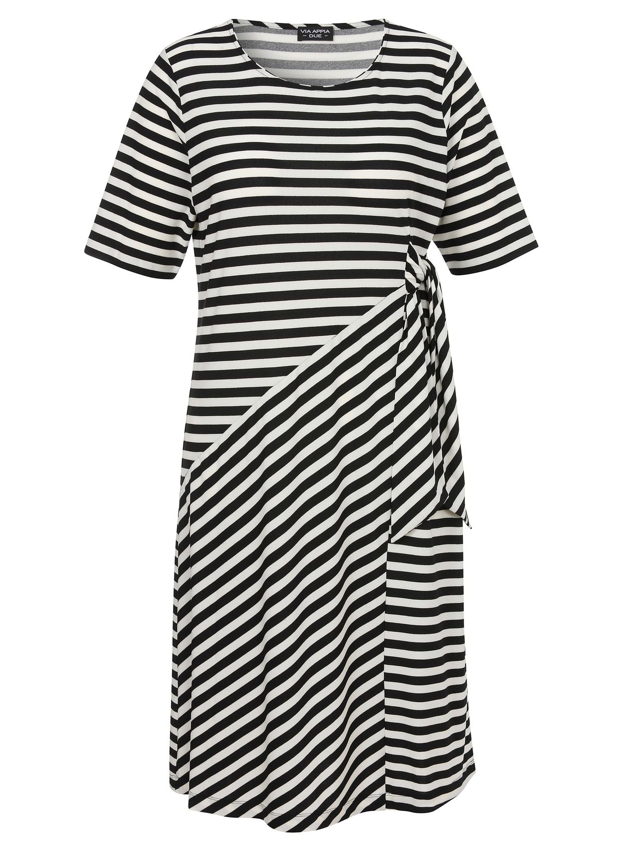 VIA APPIA Kleid Rundhals 1/2 Arm Ringel 54