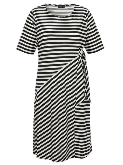 VIA APPIA Kleid Rundhals 1/2 Arm Ringel 54