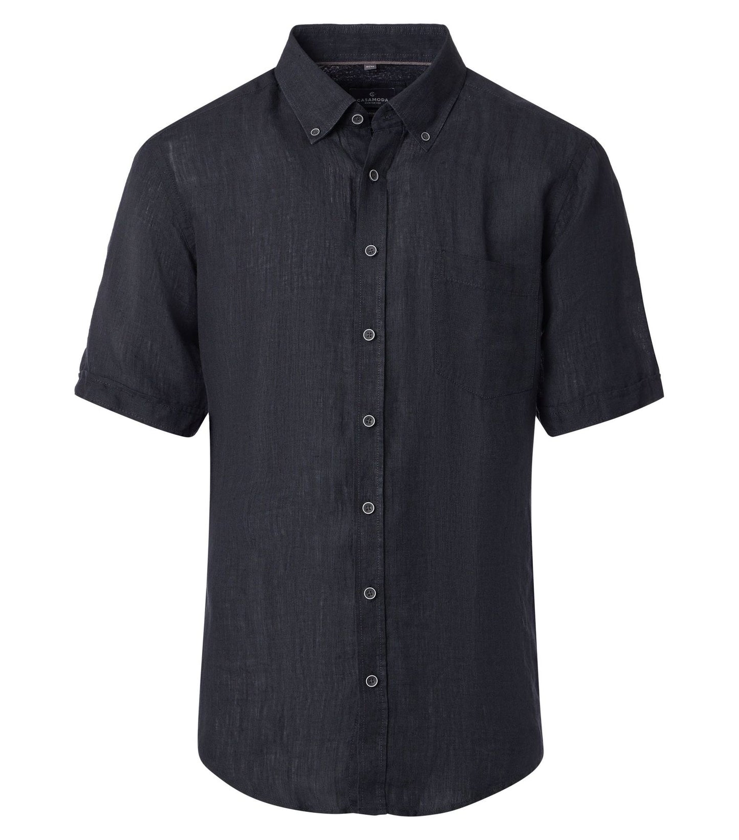 CASA MODA Kurzarm-Leinenhemd mit Button-Down Kragen