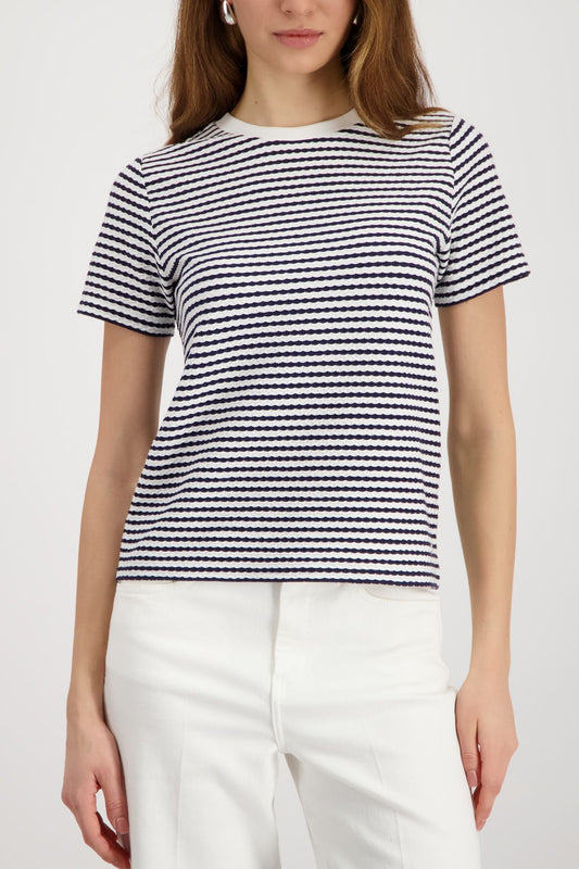 MONARI T-Shirt, marine ringel 46