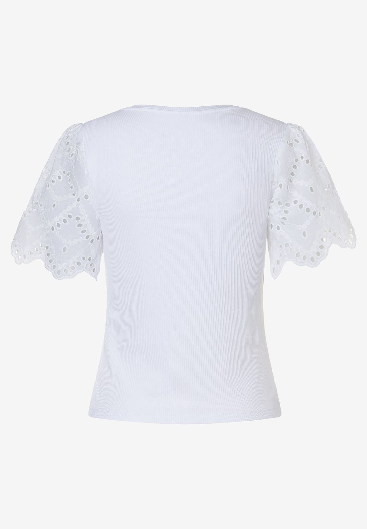 MORE & MORE Rippenshirt mit Spitzenärmel 38