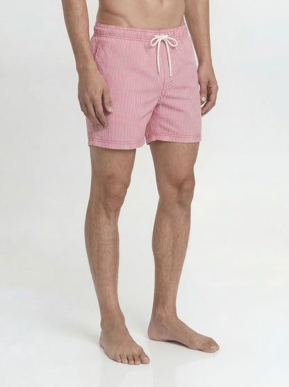 JACK & JONES Gestreifte Badeshorts mit Kordelzug