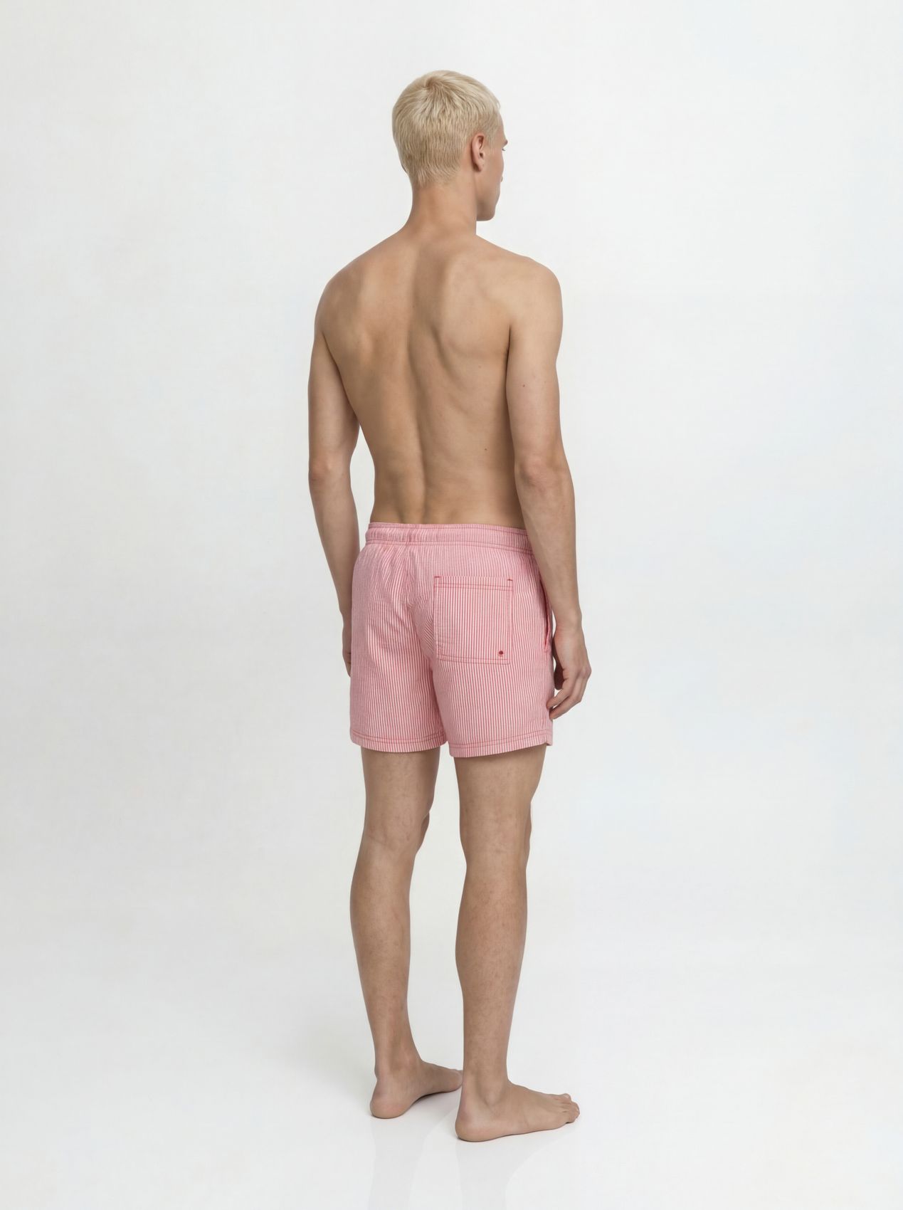 JACK & JONES Gestreifte Badeshorts mit Kordelzug