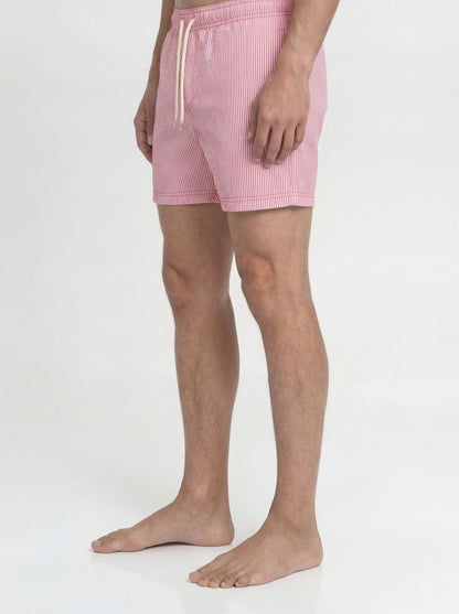 JACK & JONES Gestreifte Badeshorts mit Kordelzug
