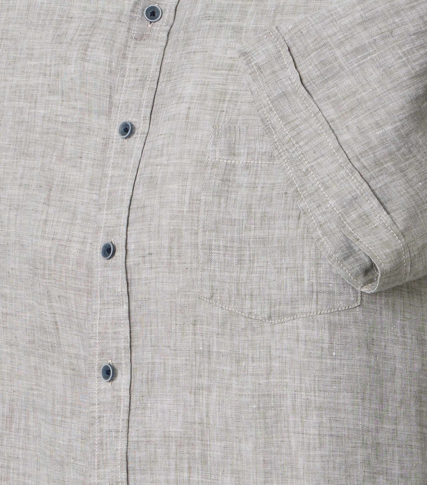 CASA MODA Kurzarm-Leinenhemd mit Button-Down Kragen