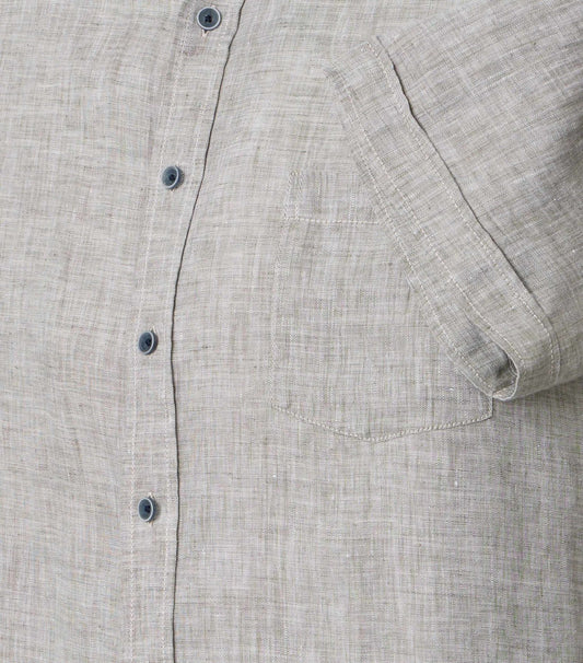 CASA MODA Kurzarm-Leinenhemd mit Button-Down Kragen