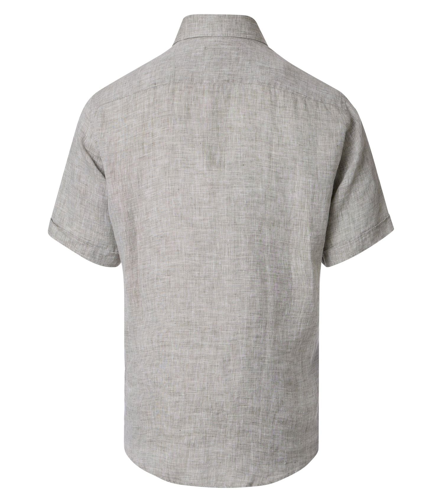 CASA MODA Kurzarm-Leinenhemd mit Button-Down Kragen