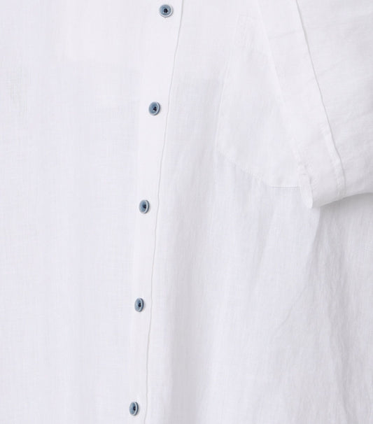 CASA MODA Kurzarm-Leinenhemd mit Button-Down Kragen