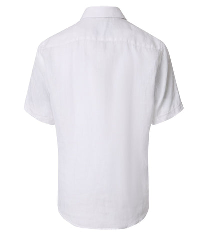 CASA MODA Kurzarm-Leinenhemd mit Button-Down Kragen