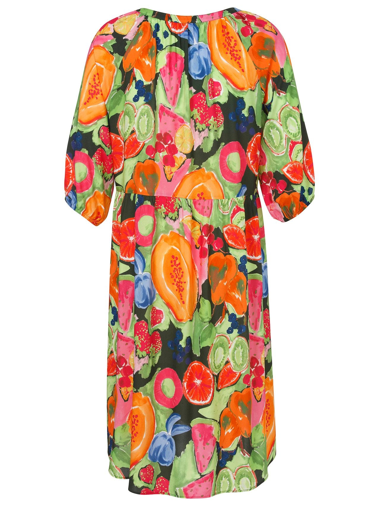 Kleid V-Ausschnitt 3/4 Arm Druck