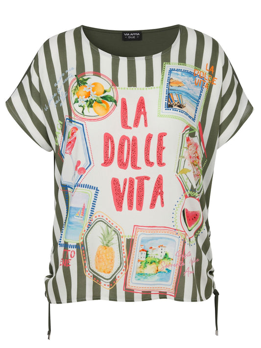 VIA APPIA Bluse Rundhals 1/2 Arm Druck 46