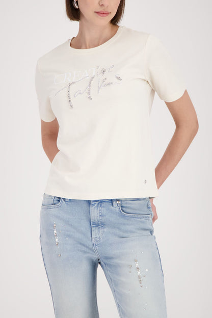 T-Shirt mit Schmuckschrift