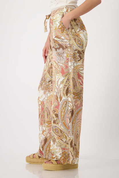 MONARI Hose, mocca gemustert