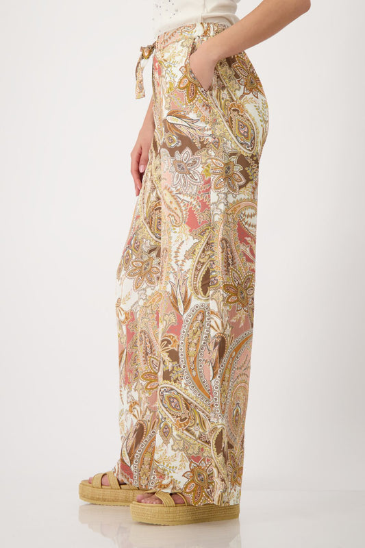 MONARI Hose, mocca gemustert