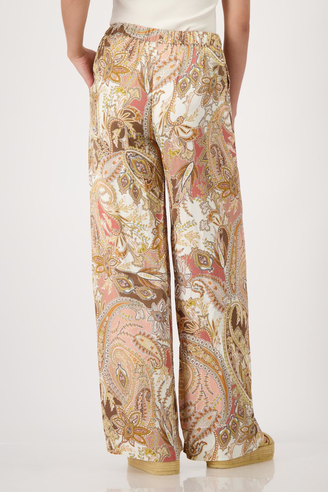MONARI Hose, mocca gemustert