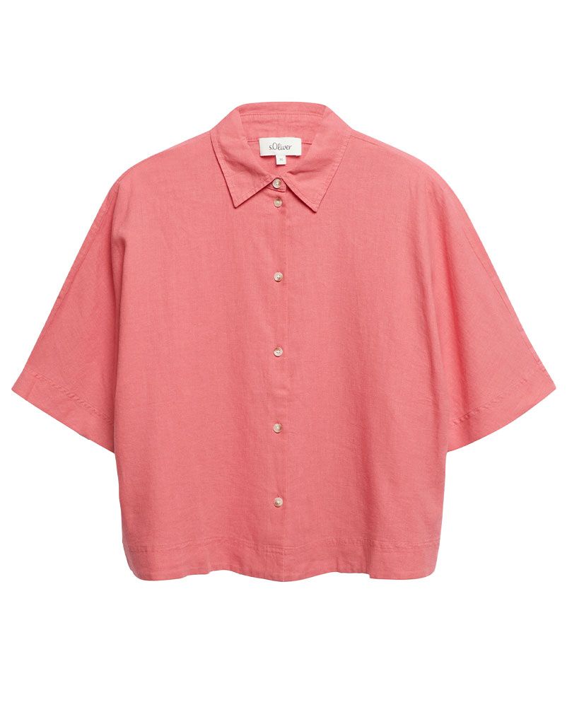 S.OLIVER Kurzarm-Bluse aus Leinenmix