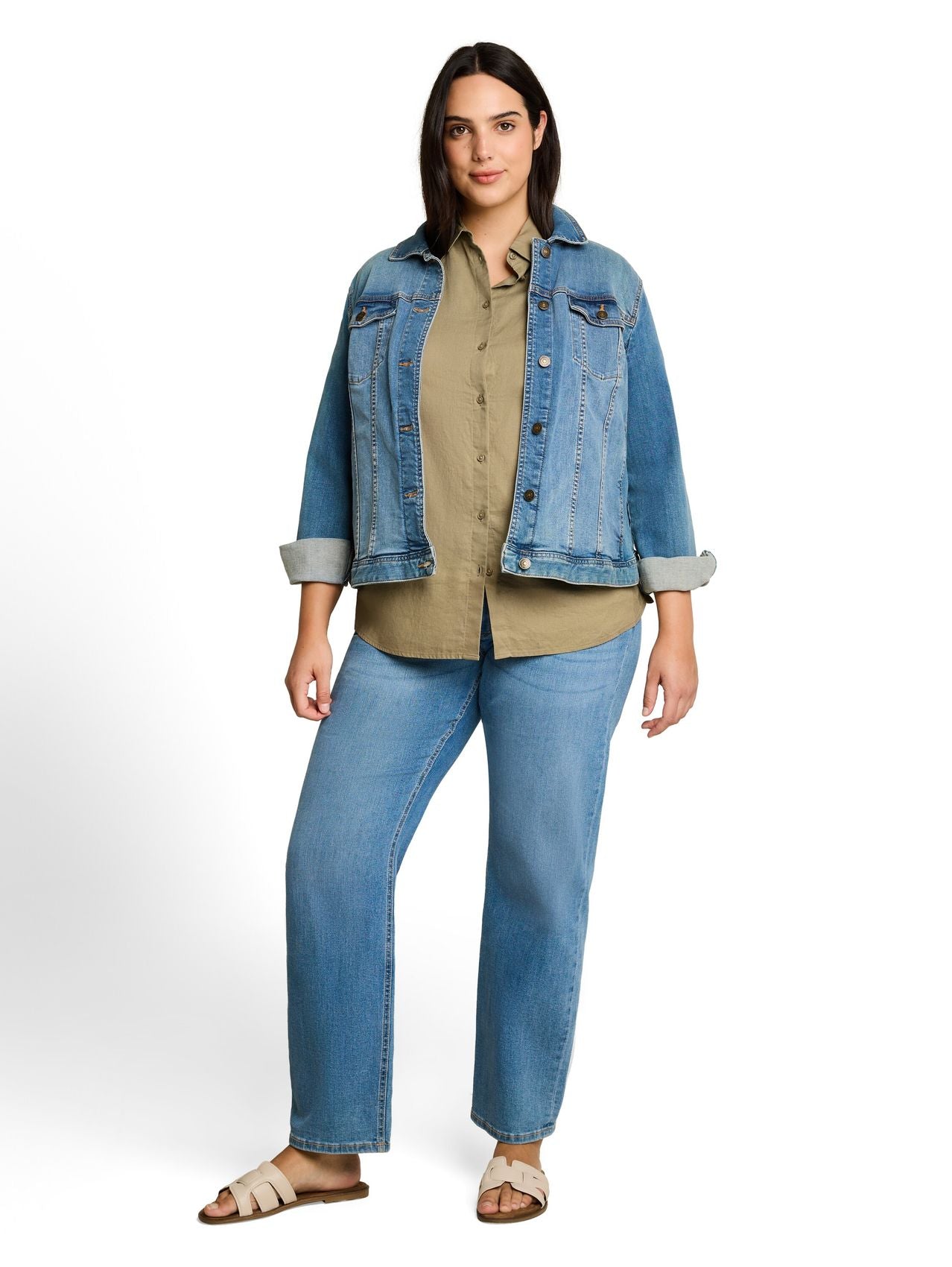 TOM TAILOR Plus Size - Loose Fit Bluse mit Leinenanteil