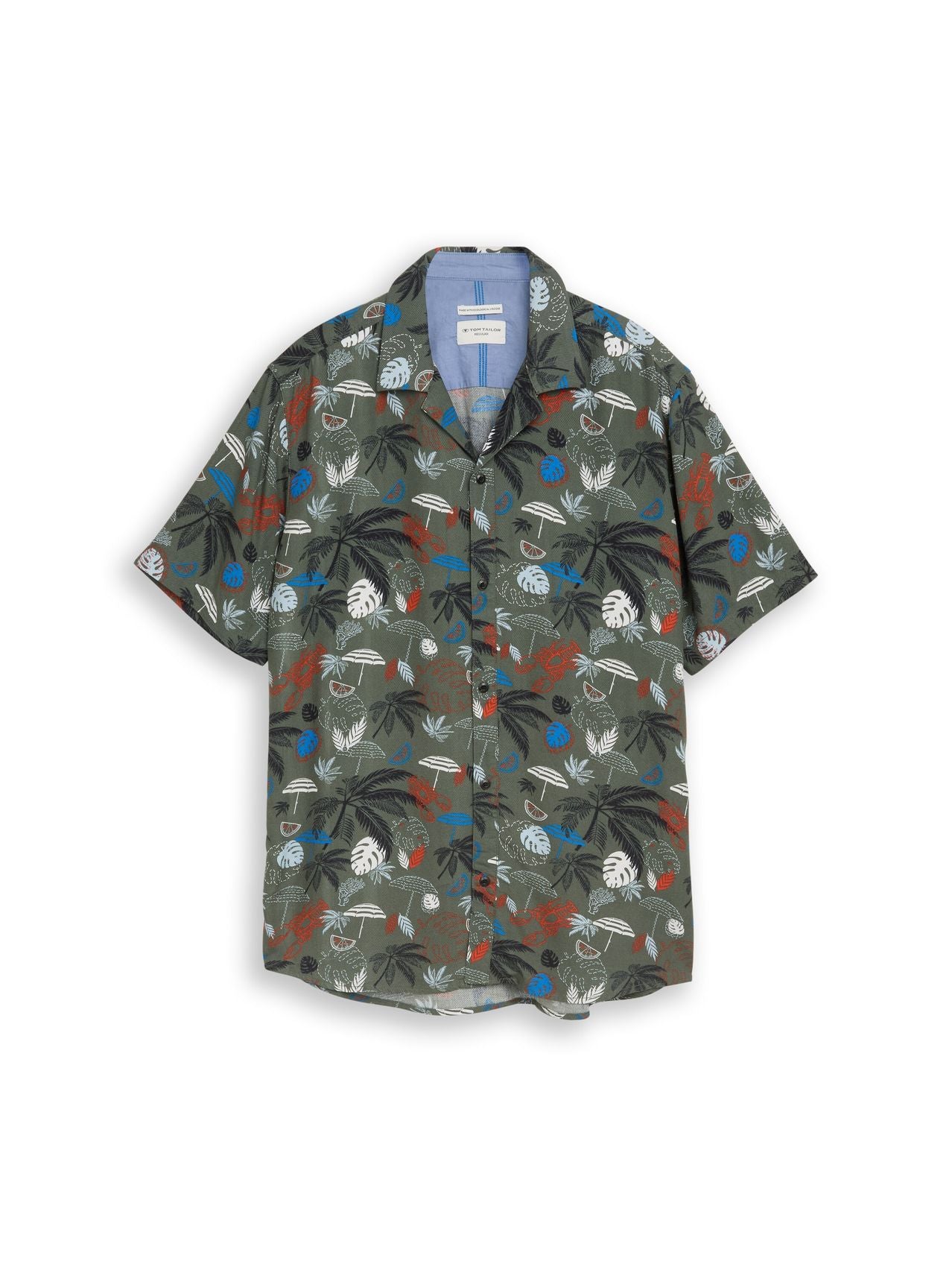 TOM TAILOR Regular Fit Resort Kurzarmhemd aus Viskose XXXL