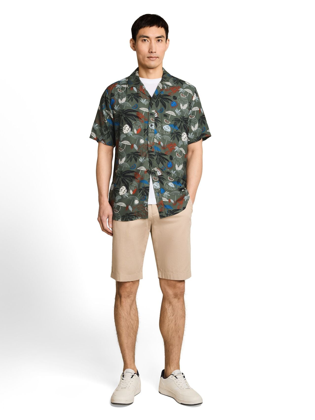 TOM TAILOR Regular Fit Resort Kurzarmhemd aus Viskose