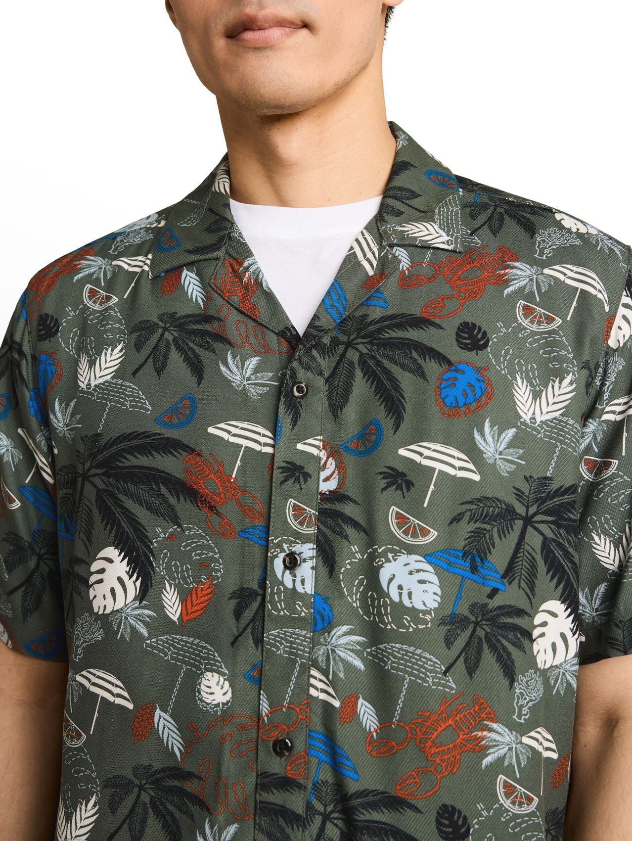 TOM TAILOR Regular Fit Resort Kurzarmhemd aus Viskose