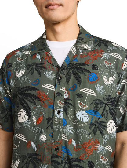 TOM TAILOR Regular Fit Resort Kurzarmhemd aus Viskose