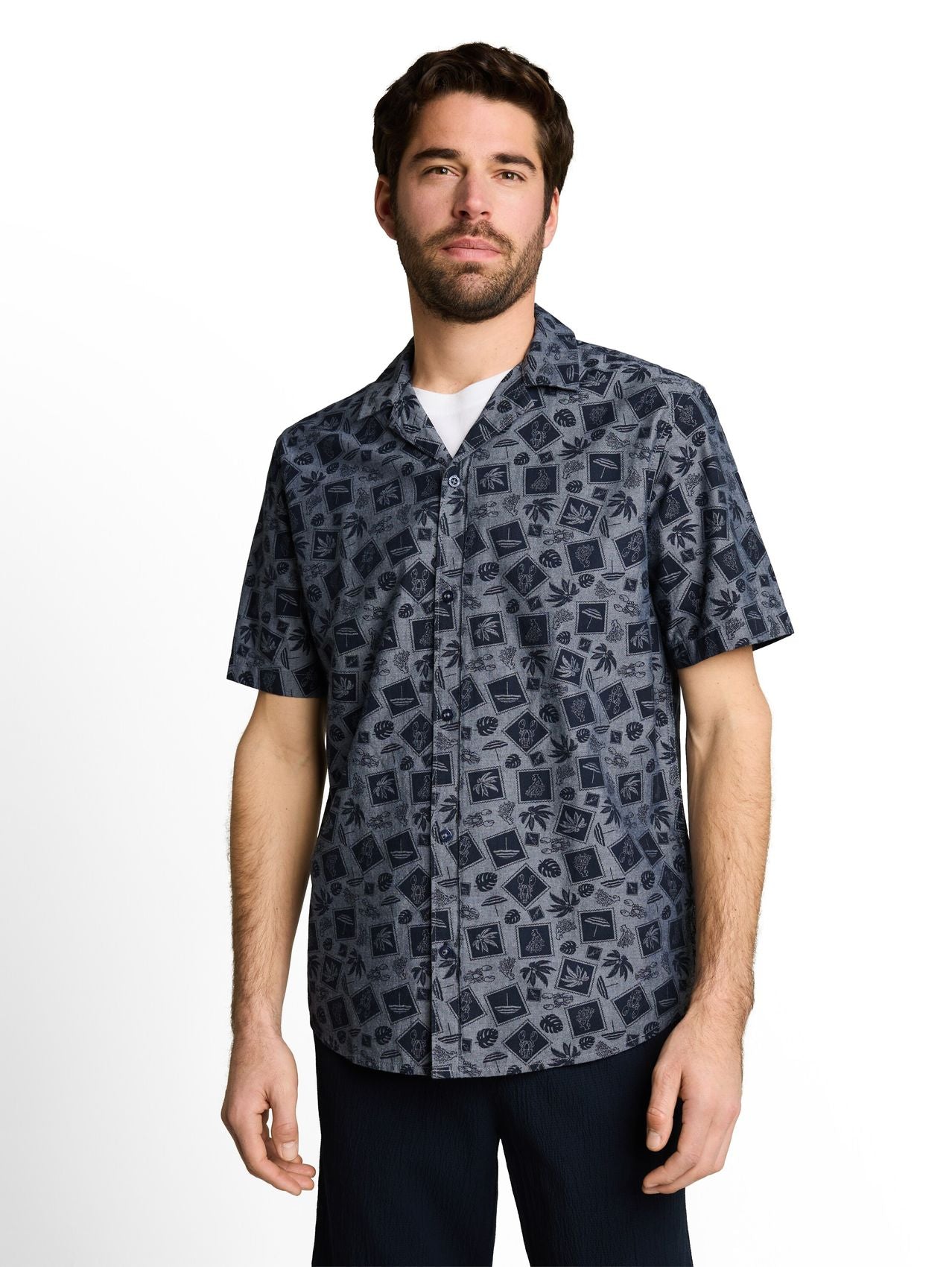 TOM TAILOR Regular Fit Resort Hemd mit Muster