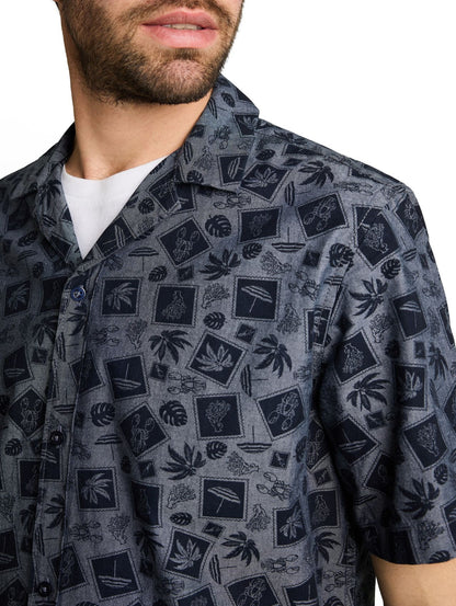 TOM TAILOR Regular Fit Resort Hemd mit Muster