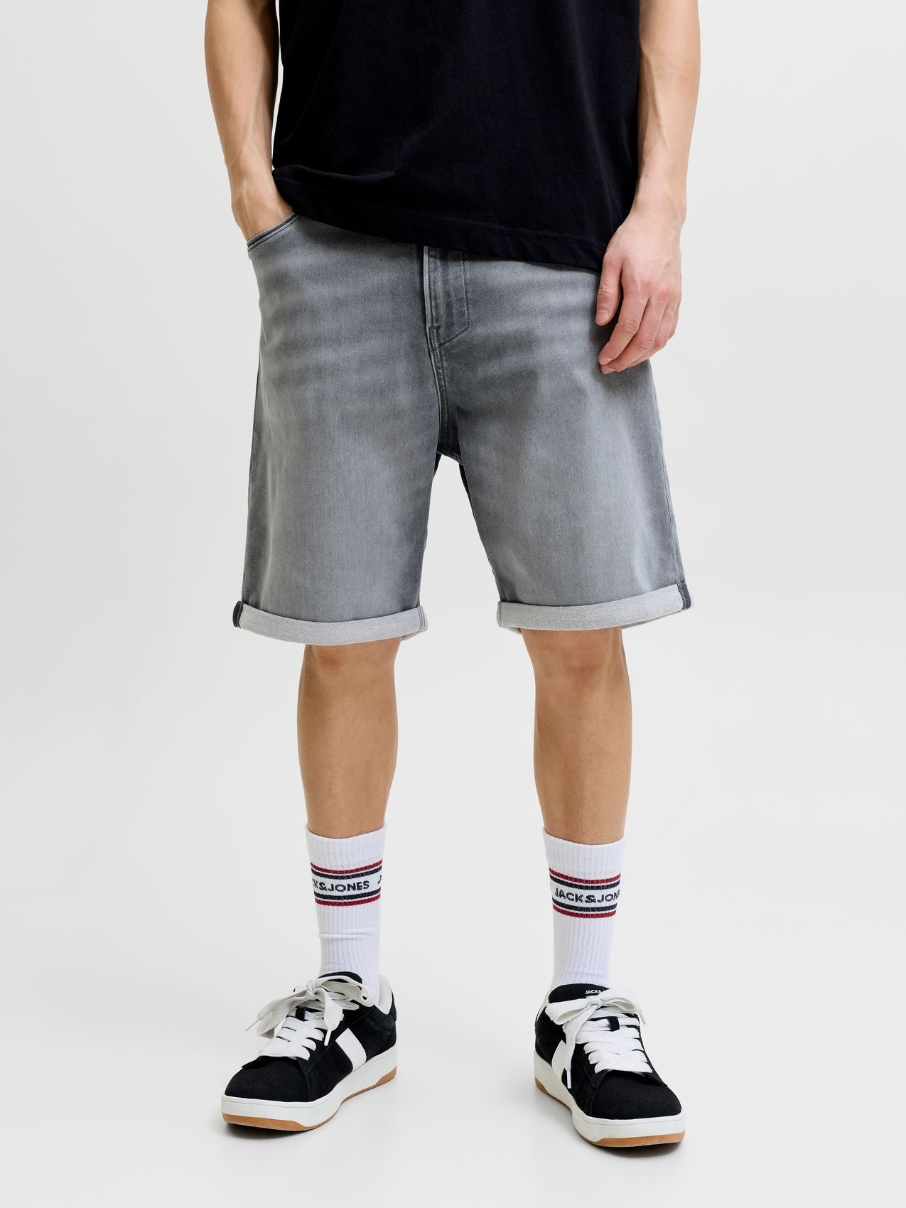 JACK & JONES Jeans-Shorts mit umgeschlagenen Saum