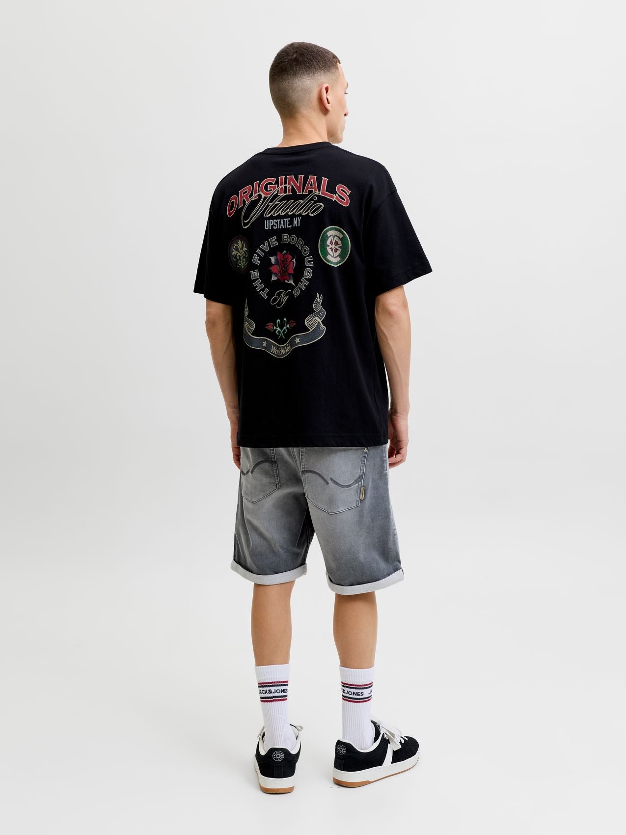 JACK & JONES Jeans-Shorts mit umgeschlagenen Saum