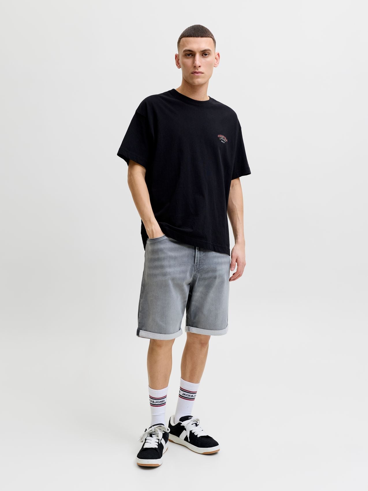 JACK & JONES Jeans-Shorts mit umgeschlagenen Saum