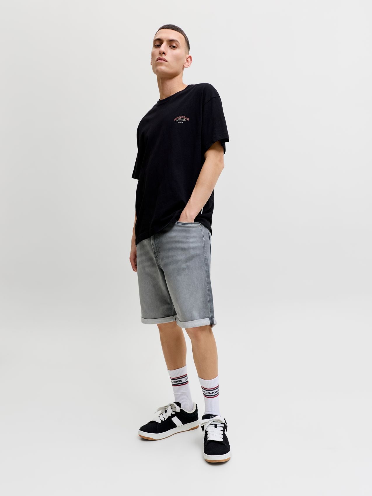 JACK & JONES Jeans-Shorts mit umgeschlagenen Saum